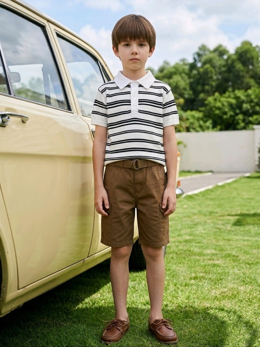 Boys Sovereign State Tobacco Belted Cargo Shorts